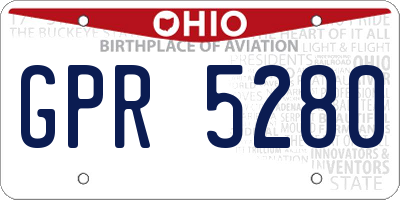 OH license plate GPR5280
