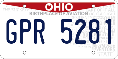 OH license plate GPR5281