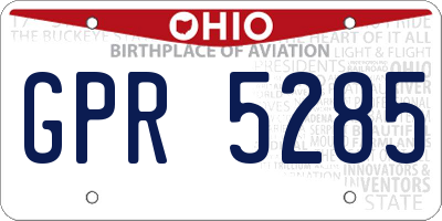 OH license plate GPR5285