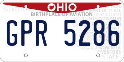OH license plate GPR5286