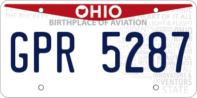 OH license plate GPR5287