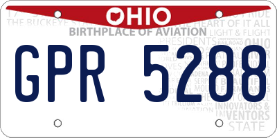 OH license plate GPR5288