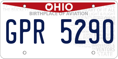 OH license plate GPR5290