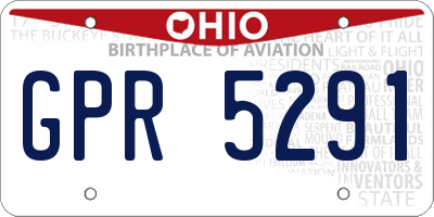 OH license plate GPR5291