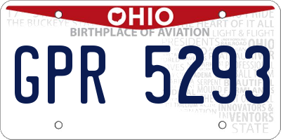 OH license plate GPR5293