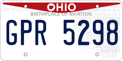 OH license plate GPR5298
