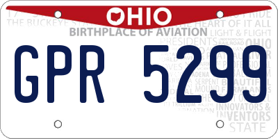 OH license plate GPR5299
