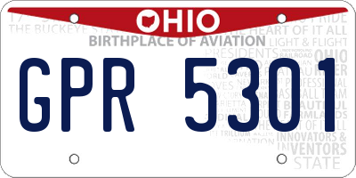 OH license plate GPR5301