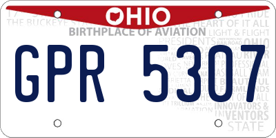 OH license plate GPR5307