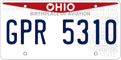 OH license plate GPR5310