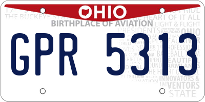 OH license plate GPR5313
