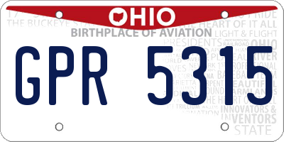 OH license plate GPR5315
