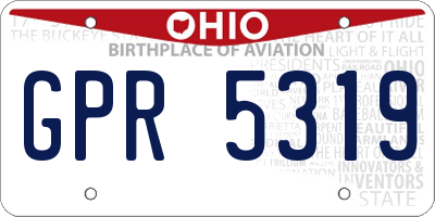 OH license plate GPR5319