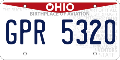 OH license plate GPR5320