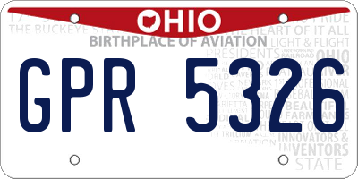 OH license plate GPR5326
