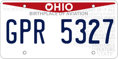 OH license plate GPR5327