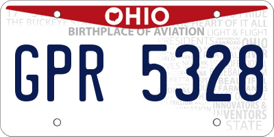 OH license plate GPR5328
