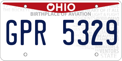 OH license plate GPR5329