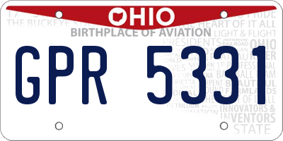 OH license plate GPR5331