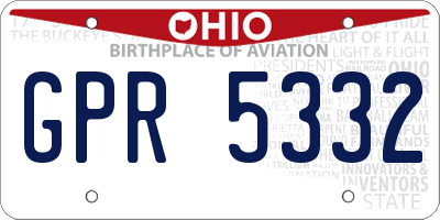 OH license plate GPR5332