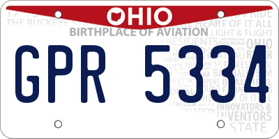 OH license plate GPR5334
