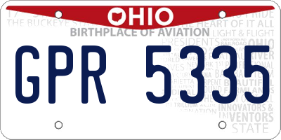 OH license plate GPR5335