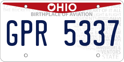 OH license plate GPR5337