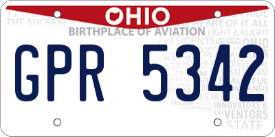 OH license plate GPR5342