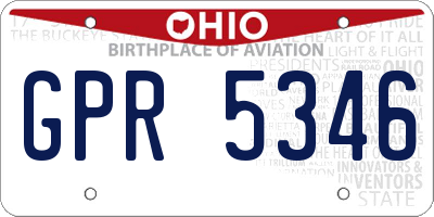 OH license plate GPR5346