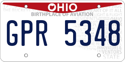 OH license plate GPR5348