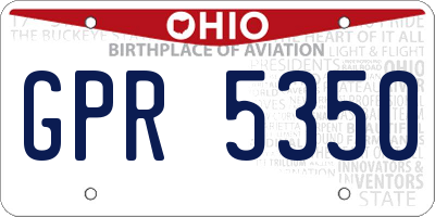 OH license plate GPR5350