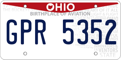 OH license plate GPR5352