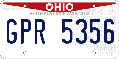 OH license plate GPR5356