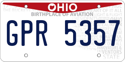 OH license plate GPR5357