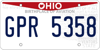 OH license plate GPR5358