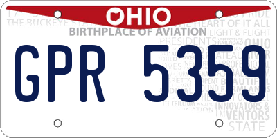 OH license plate GPR5359