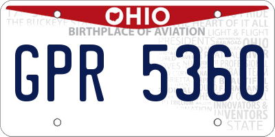 OH license plate GPR5360
