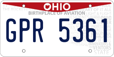 OH license plate GPR5361