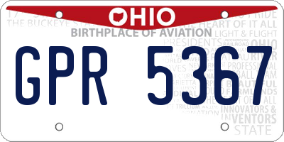 OH license plate GPR5367