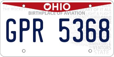 OH license plate GPR5368