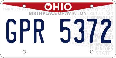 OH license plate GPR5372