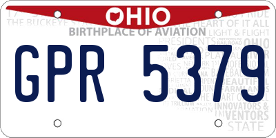 OH license plate GPR5379