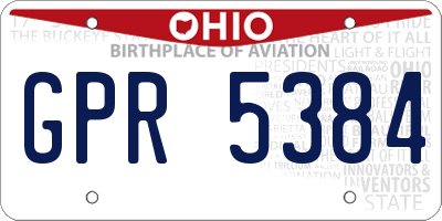 OH license plate GPR5384