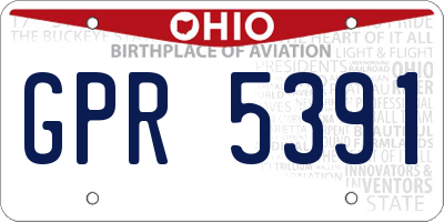 OH license plate GPR5391