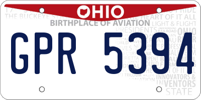 OH license plate GPR5394