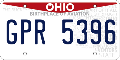 OH license plate GPR5396