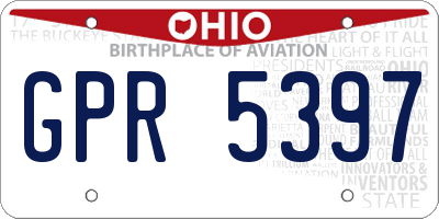 OH license plate GPR5397