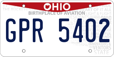 OH license plate GPR5402