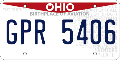 OH license plate GPR5406