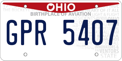 OH license plate GPR5407